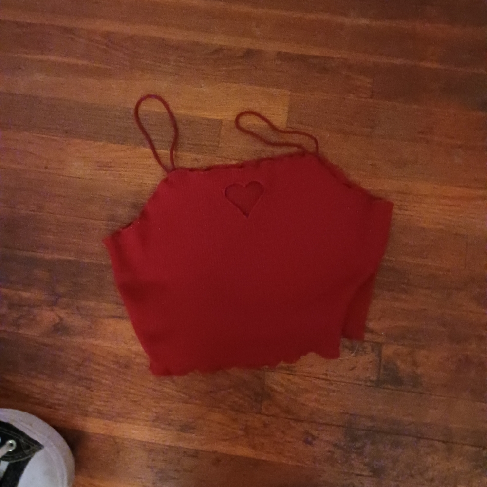 Red spaghetti strap
